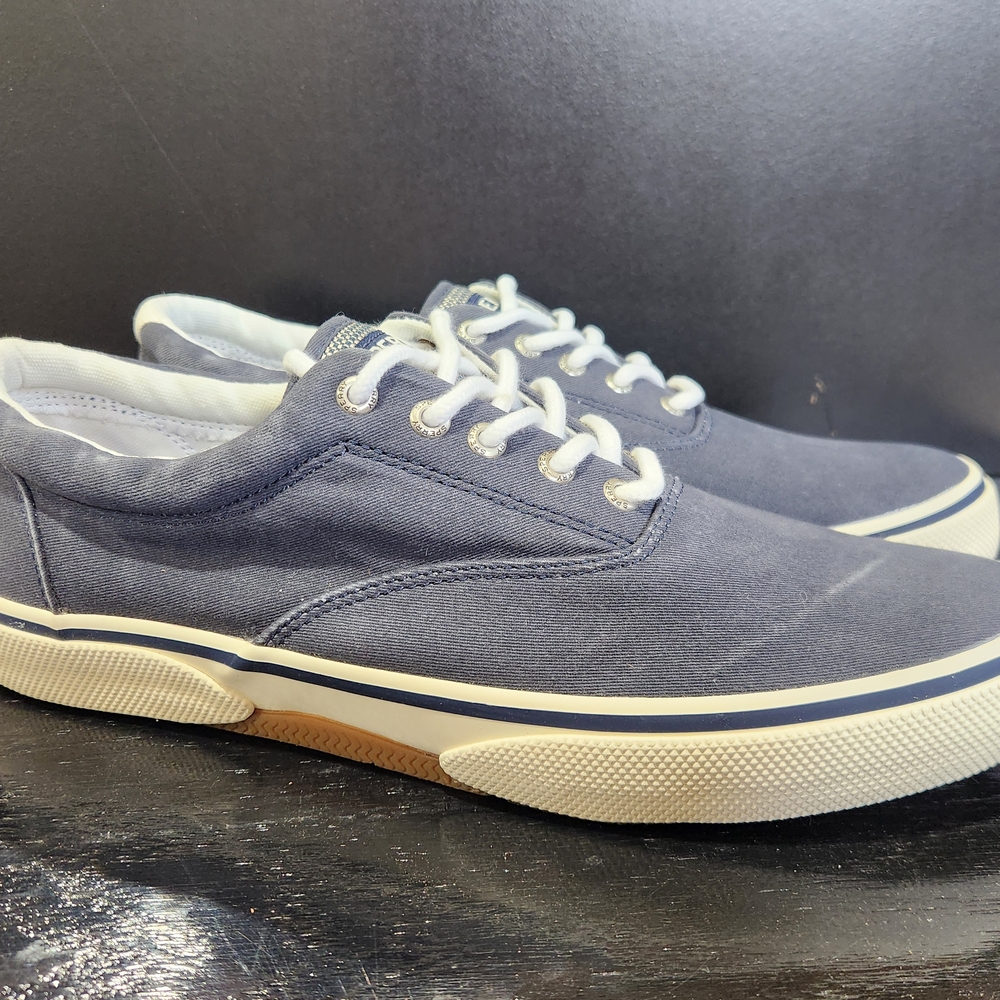 Sperry Blue and White Canvas Sneakers Men's 10.5